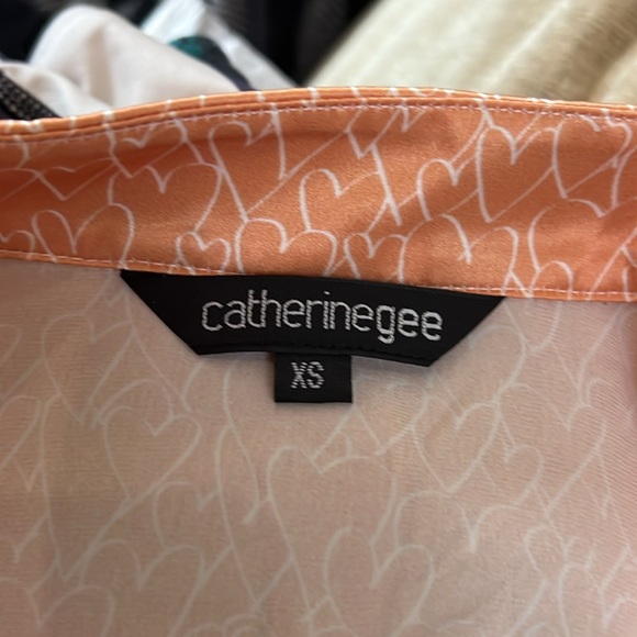 Catherine gee beautiful blouse with hearts on it, 100% silk - Picture 7 of 8